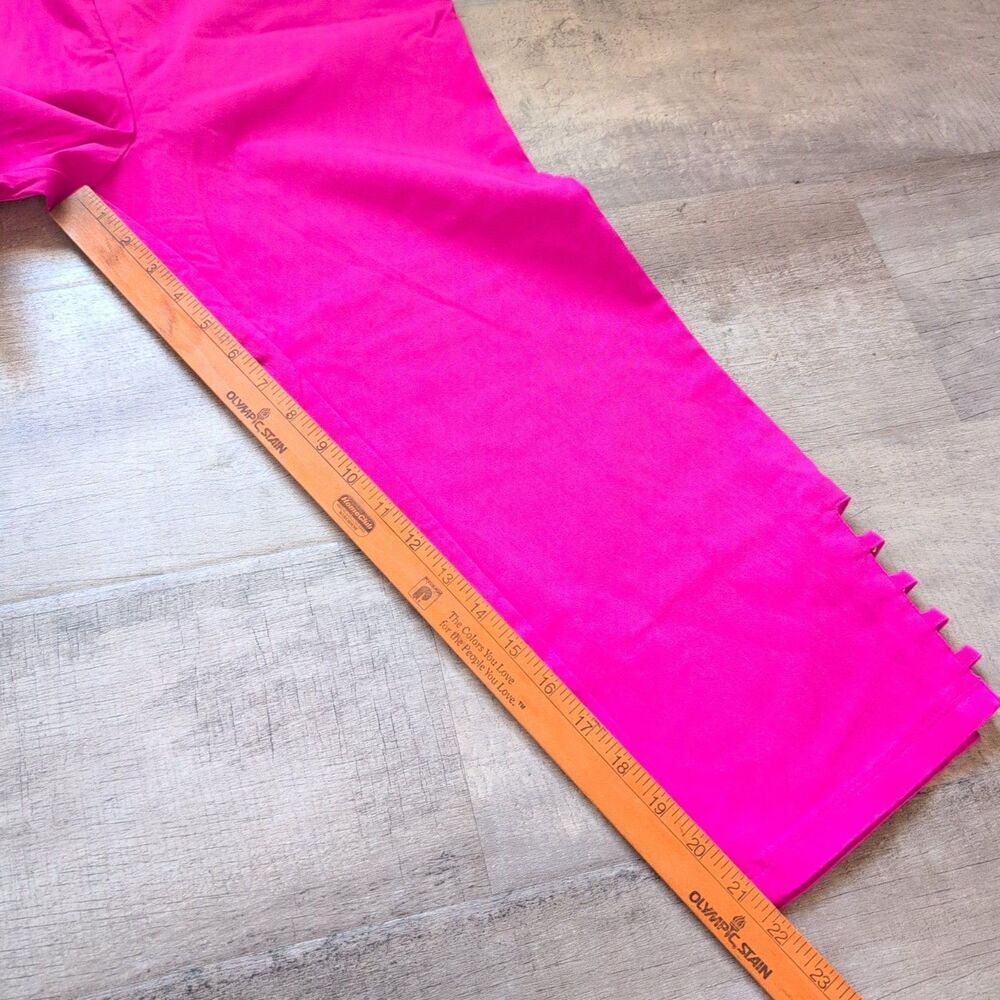 Nina Leonard Capri Pant Womens M Pink Pull Cutout Hem Casual Stretch - Picture 4 of 6
